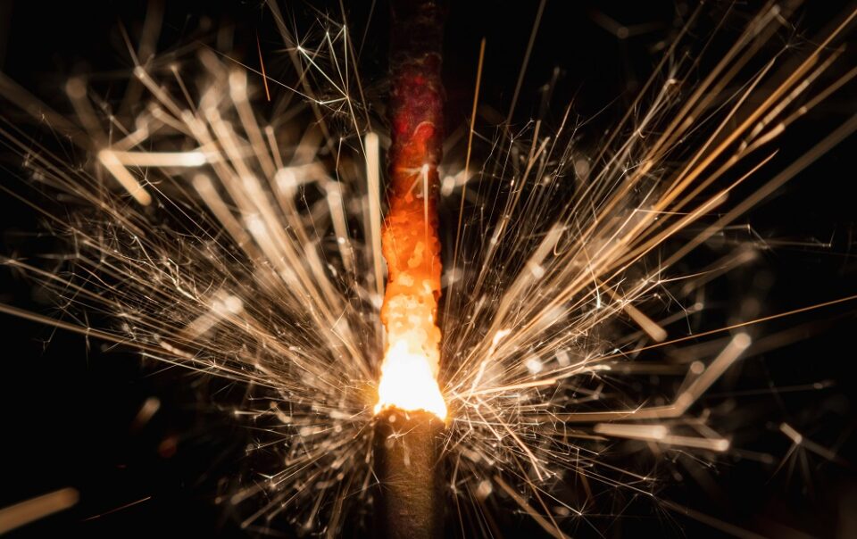 welder with a hot rod
