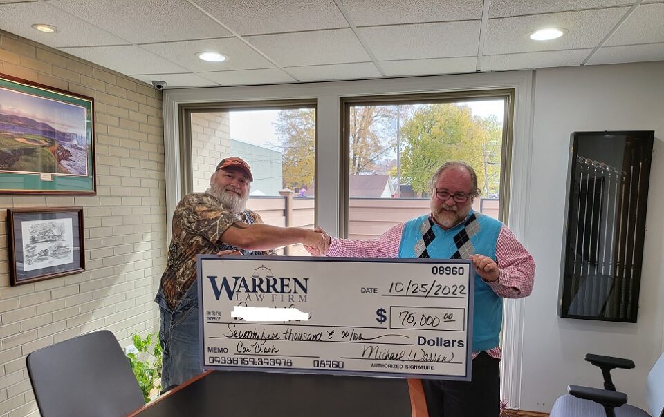 car crash settlement for $75,000.00