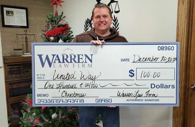 Warren Law Firm donates to the United Way! 