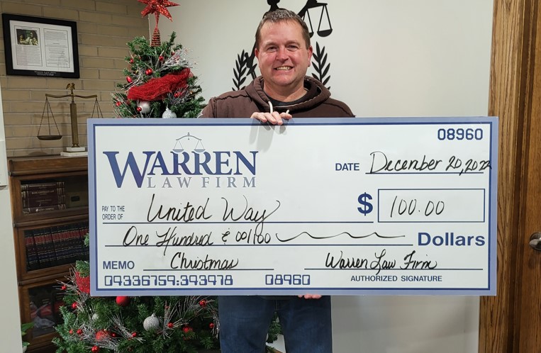 Warren Law Firm donates to the United Way! 