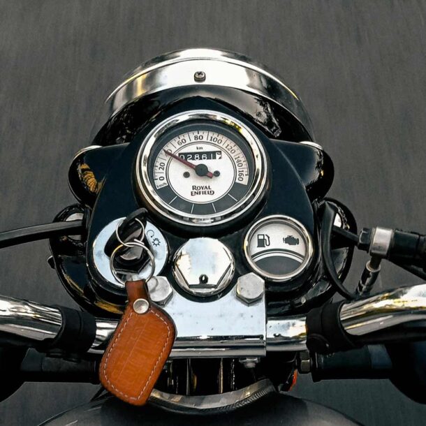view of motorcycle from drivers position