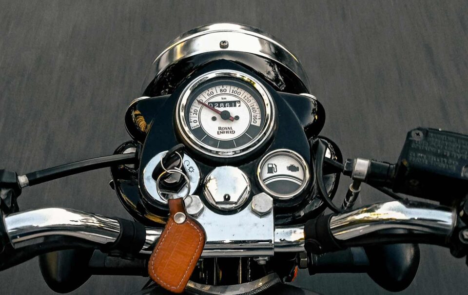 view of motorcycle from drivers position