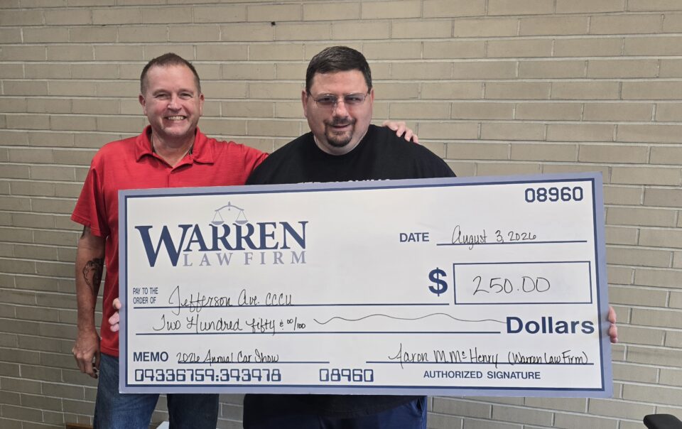 Aaron/WLF donated to the 2026 Annual Car Show at Jefferson Ave. CCCU!